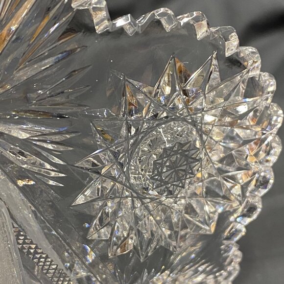 Antique ABP American Brilliant Cut Glass Mayonnaise Plate 6” Dish Serving Piece - Picture 12 of 15